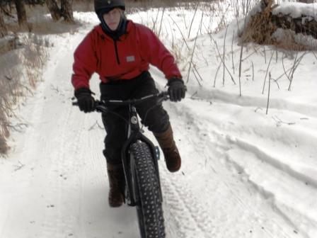 Alys biking in Moose Range